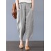 Harem Pants Solid Color Loose Cotton Casual Thin Capris