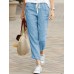 Solid Color Casual Drawstring Elastic Waist Soft Pant Solid Color Casual Drawstring Elastic Waist Soft Pant