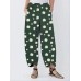 Daisy Floral Printed Loose Irregular Elastic Waist Pants Daisy Floral Printed Loose Irregular Elastic Waist Pants