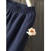 Vintage Solid Color Elastic Waist Button Loose Harem Pants