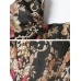 Vintage Ethnic Floral Print Square Collar Puff Sleeve Irregular Crop Top Vintage Ethnic Floral Print Square Collar Puff Sleeve Irregular Crop Top