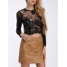 Sexy Long Sleeves Embroidered Lace Women Crop Top Sexy Long Sleeves Embroidered Lace Women Crop Top