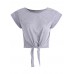 Casual Solid Color O-neck Short Sleeve Crop Tops For Women Casual Solid Color O-neck Short Sleeve Crop Tops For Women