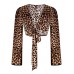Sexy Cross Deep V-neck Bell Sleeve Crop Top Sexy Cross Deep V-neck Bell Sleeve Crop Top