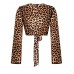 Sexy Cross Deep V-neck Bell Sleeve Crop Top Sexy Cross Deep V-neck Bell Sleeve Crop Top