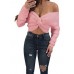 Sexy Kink Off-the-shoulder Long Sleeve Crop Top Sexy Kink Off-the-shoulder Long Sleeve Crop Top