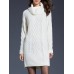 Casual Knitting Pure Color Turtleneck Long Sleeve Women Dresses Casual Knitting Pure Color Turtleneck Long Sleeve Women Dresses