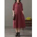 Pockets Stripe Long Sleeve Lapel Vintage Maxi Dress Pockets Stripe Long Sleeve Lapel Vintage Maxi Dress
