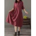 Pockets Stripe Long Sleeve Lapel Vintage Maxi Dress Pockets Stripe Long Sleeve Lapel Vintage Maxi Dress