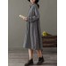 Pockets Stripe Long Sleeve Lapel Vintage Maxi Dress Pockets Stripe Long Sleeve Lapel Vintage Maxi Dress