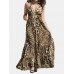 Leopard Print Halter Backless Sexy Maxi Dress For Women Leopard Print Halter Backless Sexy Maxi Dress For Women
