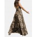 Leopard Print Halter Backless Sexy Maxi Dress For Women Leopard Print Halter Backless Sexy Maxi Dress For Women
