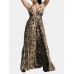 Leopard Print Halter Backless Sexy Maxi Dress For Women Leopard Print Halter Backless Sexy Maxi Dress For Women