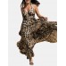 Leopard Print Halter Backless Sexy Maxi Dress For Women Leopard Print Halter Backless Sexy Maxi Dress For Women