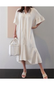Vintage Summer Party Evening Beach Kaftan Ruffle Dress