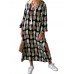 Pineapple Print Splited Long Sleeve Dress For Women Pineapple Print Splited Long Sleeve Dress For Women