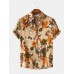 Mens Vintage Floral Oil Printting Short Sleeve Shirts Mens Vintage Floral Oil Printting Short Sleeve Shirts