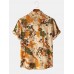 Mens Vintage Floral Oil Printting Short Sleeve Shirts Mens Vintage Floral Oil Printting Short Sleeve Shirts