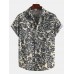 Mens Ethnic Style Ptinting Loose Turndown Collar Short Sleeve Casual Shirts Mens Ethnic Style Ptinting Loose Turndown Collar Short Sleeve Casual Shirts