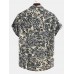 Mens Ethnic Style Ptinting Loose Turndown Collar Short Sleeve Casual Shirts Mens Ethnic Style Ptinting Loose Turndown Collar Short Sleeve Casual Shirts