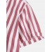 Mens Brief Style Stripe Printed Casual Breathable Short Sleeve Shirts Mens Brief Style Stripe Printed Casual Breathable Short Sleeve Shirts