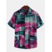 Men Cotton Linen Colorful Graffiti Printed Short Sleeve Shirt Men Cotton Linen Colorful Graffiti Printed Short Sleeve Shirt