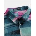 Men Cotton Linen Colorful Graffiti Printed Short Sleeve Shirt Men Cotton Linen Colorful Graffiti Printed Short Sleeve Shirt