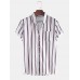 Mens Breathable Multi Color Stripe Chest Pocket Short Sleeve Shirts Mens Breathable Multi Color Stripe Chest Pocket Short Sleeve Shirts