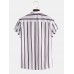 Mens Breathable Multi Color Stripe Chest Pocket Short Sleeve Shirts Mens Breathable Multi Color Stripe Chest Pocket Short Sleeve Shirts