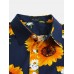 Mens Sunflower Oil Painting With Chest Pocket Short Sleeve Shirts Mens Sunflower Oil Painting With Chest Pocket Short Sleeve Shirts