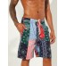 Mens Ethnic Style Printing Thin Patchwork Design Quick Dry Knee Length Casual Shorts Mens Ethnic Style Printing Thin Patchwork Design Quick Dry Knee Length Casual Shorts