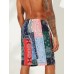 Mens Ethnic Style Printing Thin Patchwork Design Quick Dry Knee Length Casual Shorts Mens Ethnic Style Printing Thin Patchwork Design Quick Dry Knee Length Casual Shorts