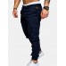 Mens Solid Elastic Waist Casual Multi-pocket Cargo Pants Mens Solid Elastic Waist Casual Multi-pocket Cargo Pants