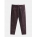 Mens Plain Corduroy Embroidery Button Zipper Straight Pants Mens Plain Corduroy Embroidery Button Zipper Straight Pants
