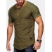Mens Summer Breathable Solid Color Irregular Hem O-neck Short Sleeve Slim Casual T Shirt Mens Summer Breathable Solid Color Irregular Hem O-neck Short Sleeve Slim Casual T Shirt