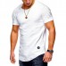 Mens Summer Breathable Solid Color Irregular Hem O-neck Short Sleeve Slim Casual T Shirt Mens Summer Breathable Solid Color Irregular Hem O-neck Short Sleeve Slim Casual T Shirt