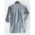 Mens Cotton Striped Printed Half Sleeve Loose Casual Henley Shirt Mens Cotton Striped Printed Half Sleeve Loose Casual Henley Shirt