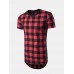 Mens Plaid Pattern Round Neck Short Sleeve T-shirt Mens Plaid Pattern Round Neck Short Sleeve T-shirt