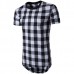 Mens Plaid Pattern Round Neck Short Sleeve T-shirt Mens Plaid Pattern Round Neck Short Sleeve T-shirt