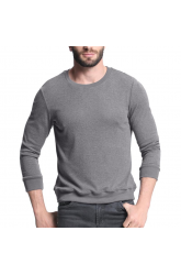 Mens Knit Solid Color Long Sleeve Round Neck Tops Pullover Casual Tee T-shirt