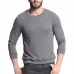 Mens Knit Solid Color Long Sleeve Round Neck Tops Pullover Casual Tee T-shirt Mens Knit Solid Color Long Sleeve Round Neck Tops Pullover Casual Tee T-shirt