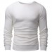 Mens Knit Solid Color Long Sleeve Round Neck Tops Pullover Casual Tee T-shirt Mens Knit Solid Color Long Sleeve Round Neck Tops Pullover Casual Tee T-shirt