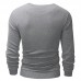 Mens Knit Solid Color Long Sleeve Round Neck Tops Pullover Casual Tee T-shirt Mens Knit Solid Color Long Sleeve Round Neck Tops Pullover Casual Tee T-shirt