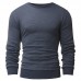 Mens Knit Solid Color Long Sleeve Round Neck Tops Pullover Casual Tee T-shirt Mens Knit Solid Color Long Sleeve Round Neck Tops Pullover Casual Tee T-shirt