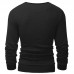 Mens Knit Solid Color Long Sleeve Round Neck Tops Pullover Casual Tee T-shirt Mens Knit Solid Color Long Sleeve Round Neck Tops Pullover Casual Tee T-shirt