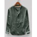 Mens Cotton Vintage Solid Casual Long Sleeve Henley Shirt Mens Cotton Vintage Solid Casual Long Sleeve Henley Shirt