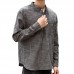 Mens Casual Loose Fit T-Shirts Cotton Linen Long Sleeve Vertical Striped Printing Stand Collar Tops Mens Casual Loose Fit T-Shirts Cotton Linen Long Sleeve Vertical Striped Printing Stand Collar Tops