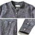 Mens Casual Loose Fit T-Shirts Cotton Linen Long Sleeve Vertical Striped Printing Stand Collar Tops Mens Casual Loose Fit T-Shirts Cotton Linen Long Sleeve Vertical Striped Printing Stand Collar Tops
