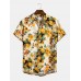 Mens Vacation Style Tropical Floral Printed Stand Collar Short Sleeve Henley Shirt Mens Vacation Style Tropical Floral Printed Stand Collar Short Sleeve Henley Shirt