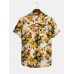 Mens Vacation Style Tropical Floral Printed Stand Collar Short Sleeve Henley Shirt Mens Vacation Style Tropical Floral Printed Stand Collar Short Sleeve Henley Shirt